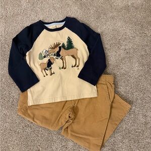 Gymboree Navy and Tan Kids Matching Set